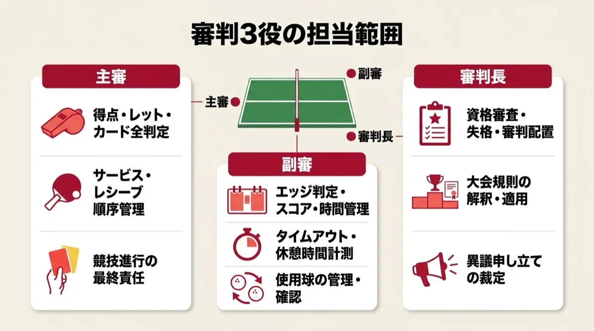 審判3役の担当範囲