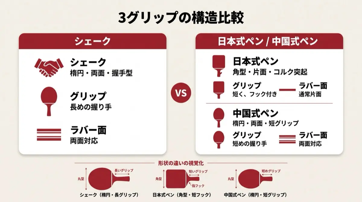 3グリップの構造比較