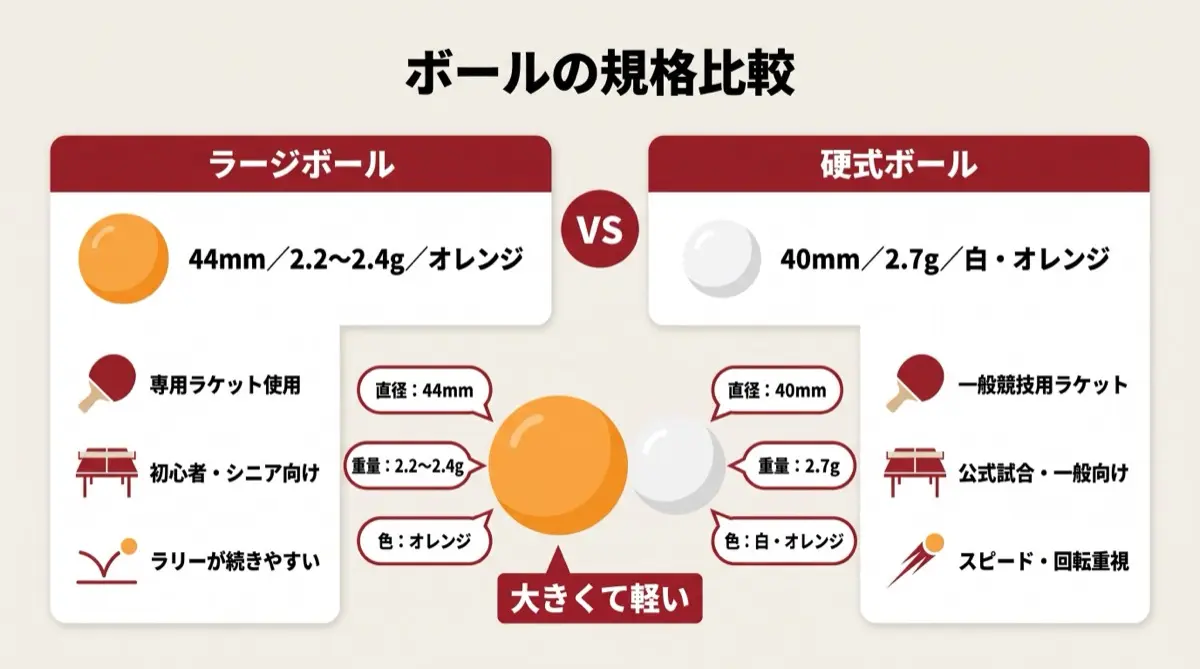 ボールの規格比較