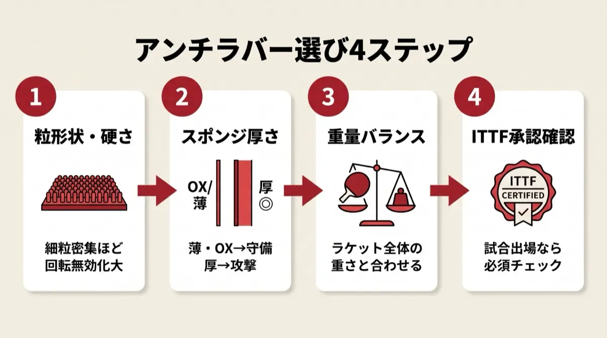 アンチラバー選び4ステップ