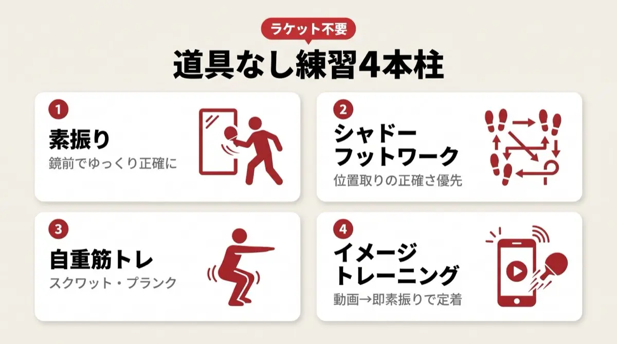 道具なし練習4本柱