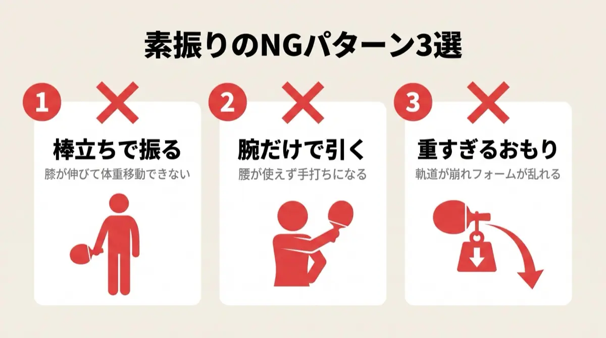 素振りのNGパターン3選