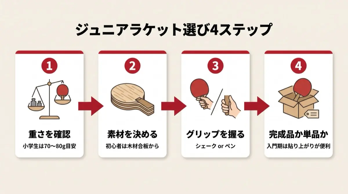ジュニアラケット選び4ステップ