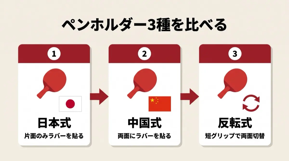 ペンホルダー3種を比べる