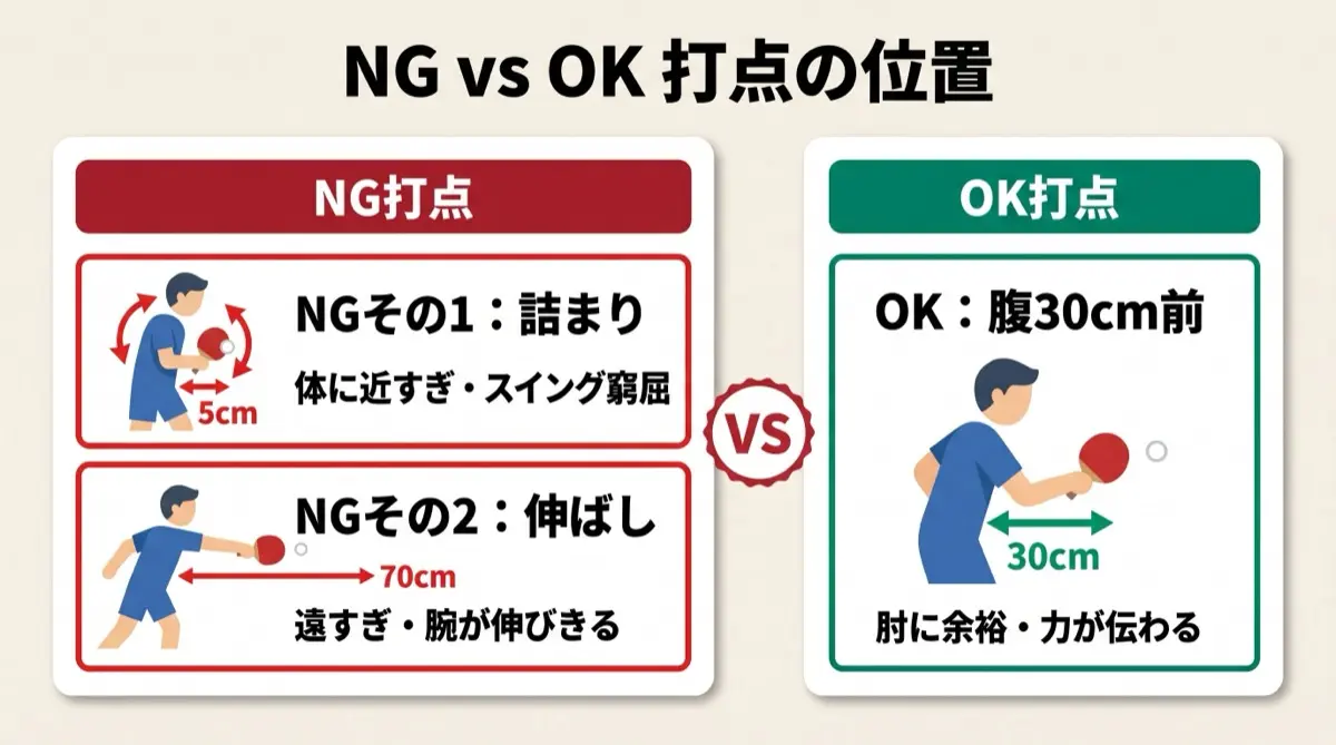 NG vs OK 打点の位置