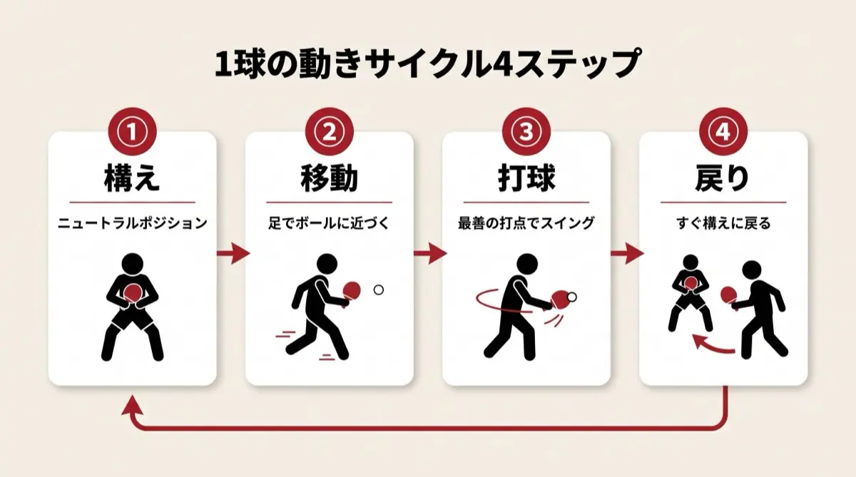 1球の動きサイクル4ステップ