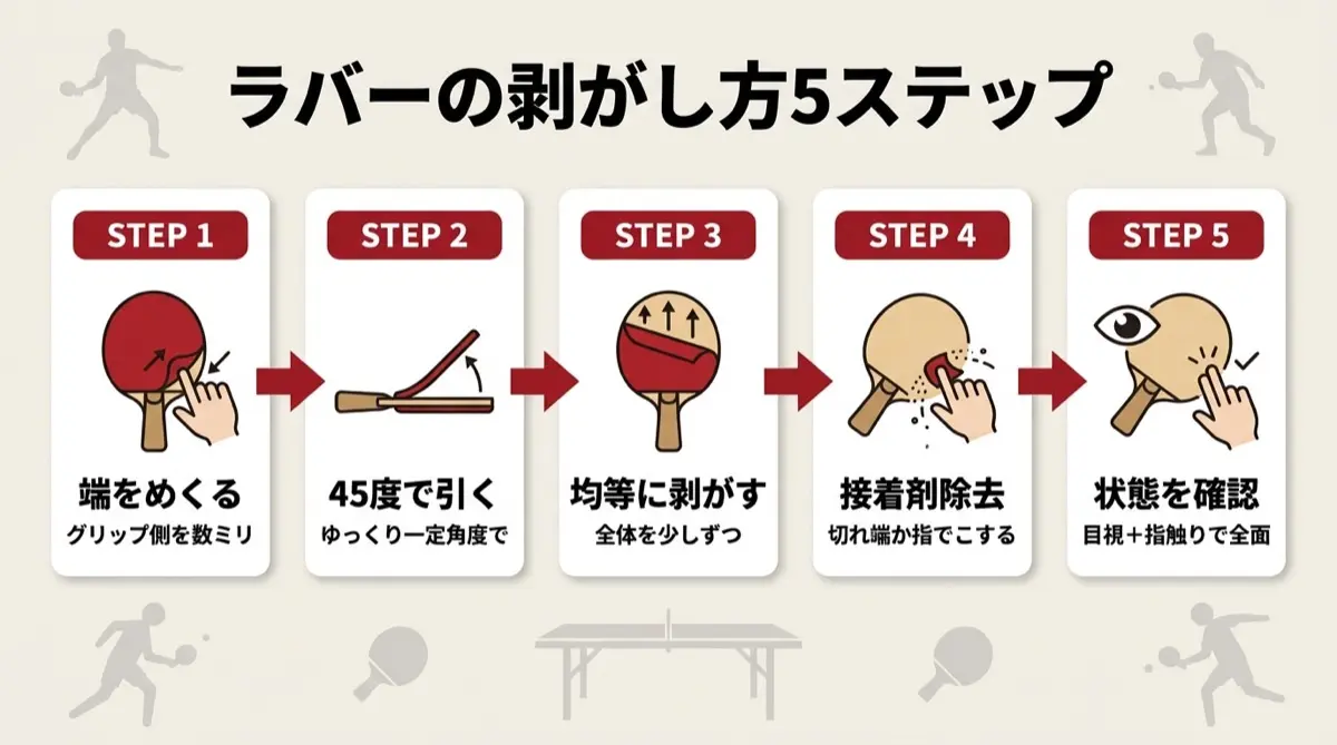ラバーの剥がし方5ステップ