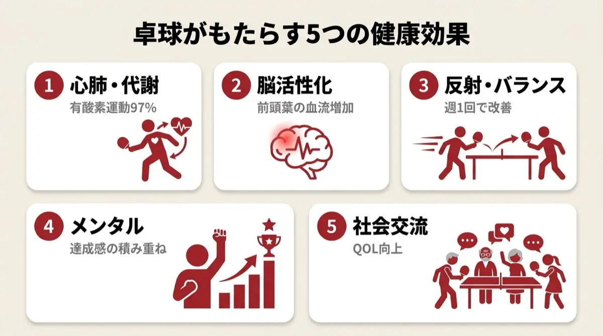 卓球がもたらす5つの健康効果